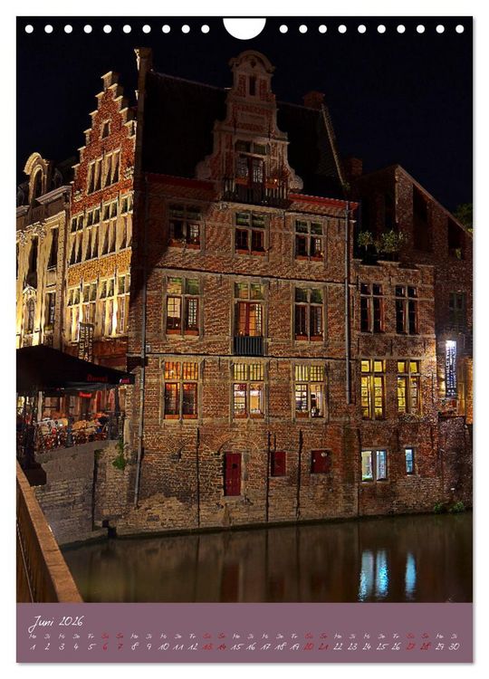 Produktbild: D&auml;mmerung in Gent und Br&uuml;gge (Wandkalender 2026 DIN A4 hoch), CALVENDO Monatskalender