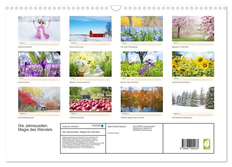 Produktbild: Die Jahreszeiten. Magie des Wandels (Wandkalender 2026 DIN A3 quer), CALVENDO Monatskalender