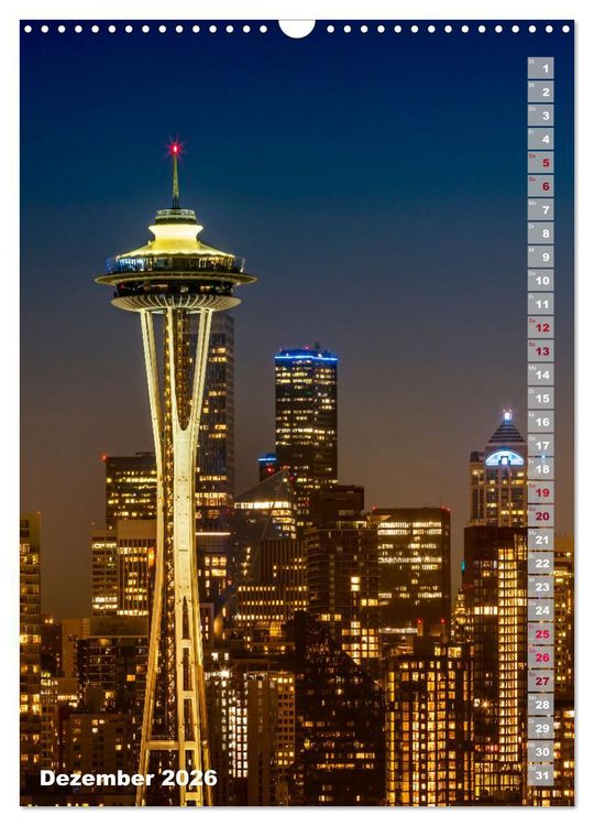 Produktbild: SEATTLE Imposante Stadt- und Naturimpressionen (Wandkalender 2026 DIN A3 hoch), CALVENDO Monatskalender