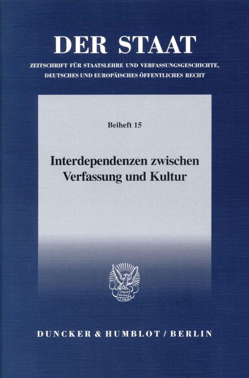 Produktbild: Interdependenzen zwischen Verfassung und Kultur.