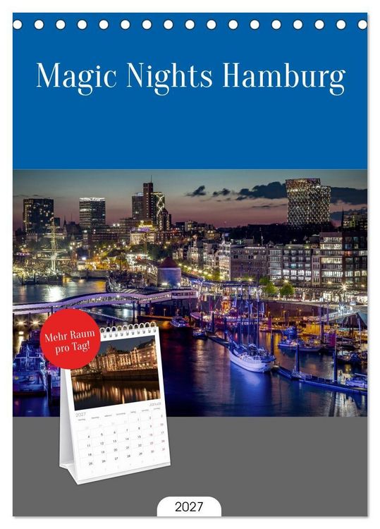 Produktbild: Tischplaner 2027 - Magic Nights Hamburg (A5 Tischkalender zum Aufstellen) CALVENDO
