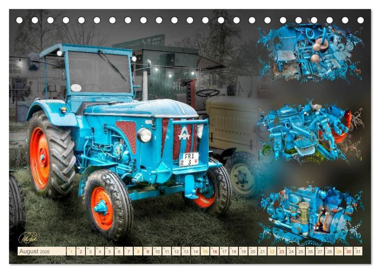 Produktbild: Oldtimer - Traktoren Parade (Tischkalender 2026 DIN A5 quer), CALVENDO Monatskalender