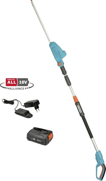 Produktbild: GARDENA GARDENA Akku-Teleskop-Heckenschere THS 42/18V P4A Ready-To-Use Set Akku Teleskop-Heckenschere inkl. Akku, inkl. Ladeger&auml;t 18 V Li-Ion