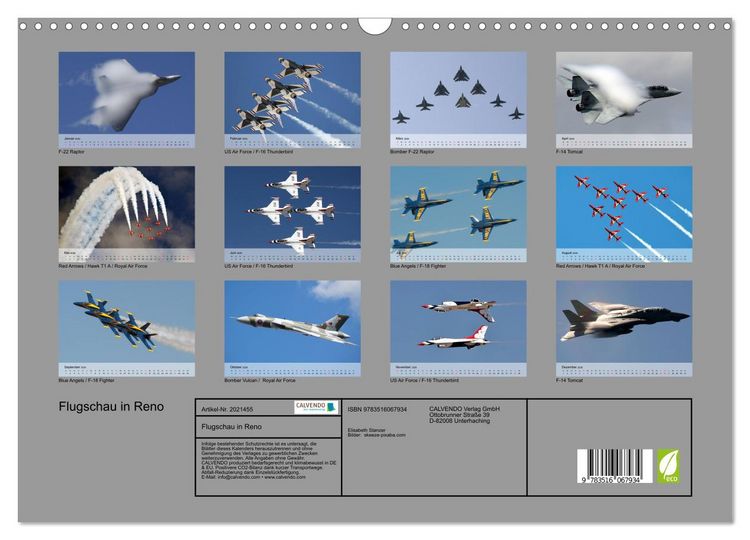 Produktbild: Flugschau in Reno (Wandkalender 2026 DIN A3 quer), CALVENDO Monatskalender