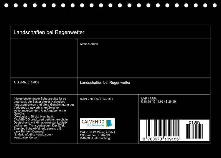 Produktbild: Landschaften bei Regenwetter (Tischkalender 2022 DIN A5 quer)