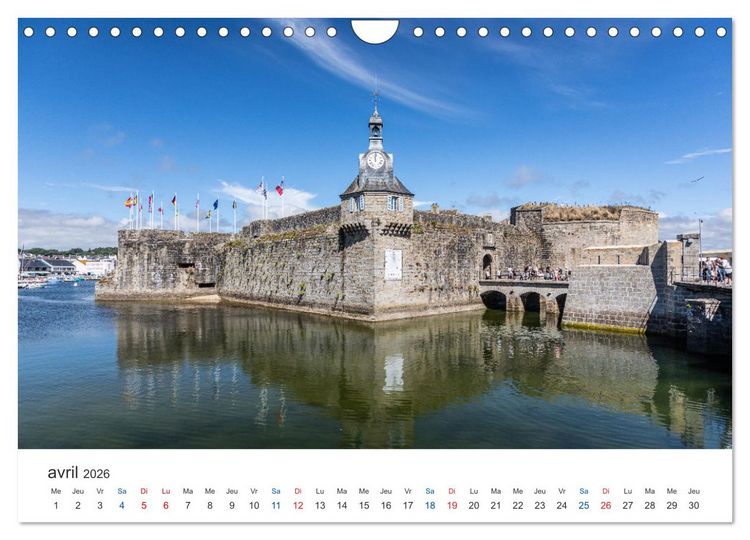 Produktbild: Cornouaille &Agrave; la d&eacute;couverte du Sud-Ouest de la Bretagne (Calendrier mural 2026 DIN A4 vertical), CALVENDO calendrier mensuel