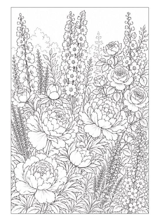 Produktbild: Garten Malbuch f&uuml;r Erwachsene &ndash; 50 Ausmalbilder zur Entspannung