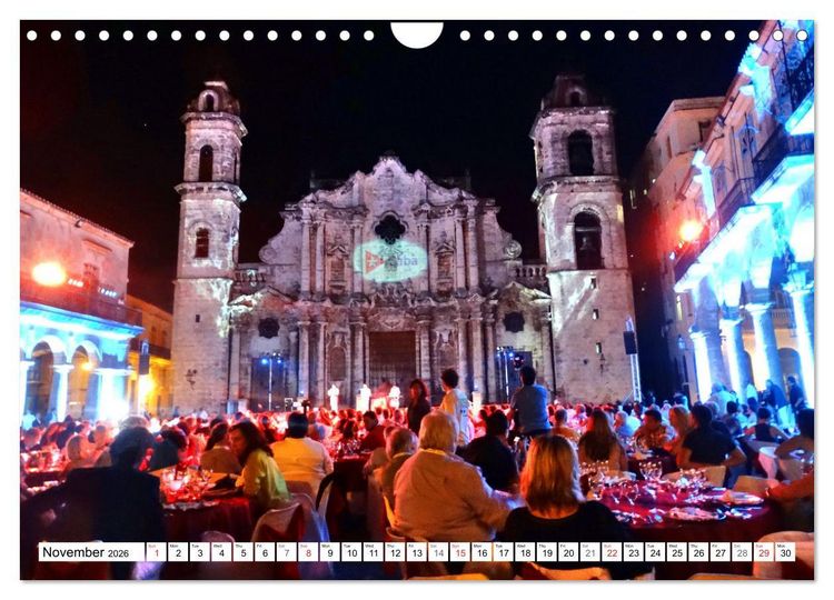 Produktbild: Havana by Night - Cuba's fascinating capital (Wall Calendar 2026 DIN A4 landscape), CALVENDO 12 Month Wall Calendar