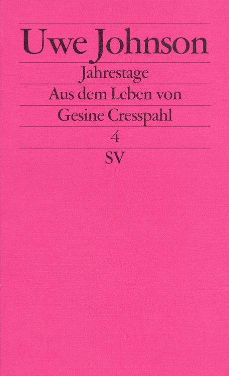 Produktbild: Jahrestage. Aus dem Leben von Gesine Cresspahl