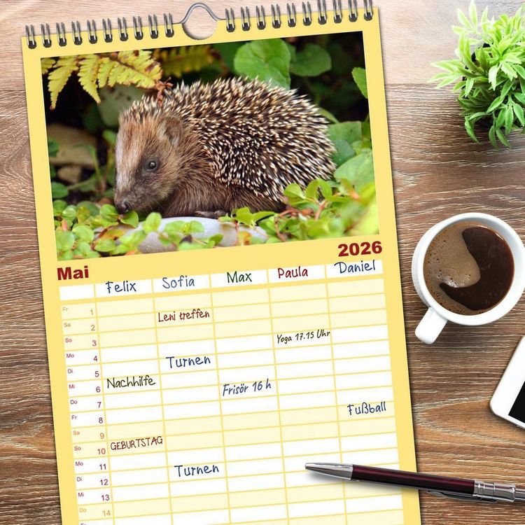 Produktbild: Familienplaner 2026 - Nachwuchs in der Tierwelt mit 5 Spalten (Wandkalender, 21 x 45 cm) CALVENDO