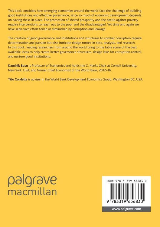Produktbild: Institutions, Governance and the Control of Corruption