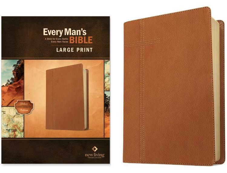 Produktbild: Every Man's Bible Nlt, Large Print (Leatherlike, Pursuit Saddle Tan)