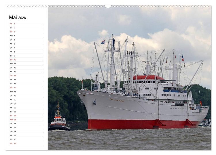 Produktbild: Dicke P&ouml;tte im Hafen und auf gro&szlig;er Fahrt (hochwertiger Premium Wandkalender 2026 DIN A2 quer), Kunstdruck in Hochglanz