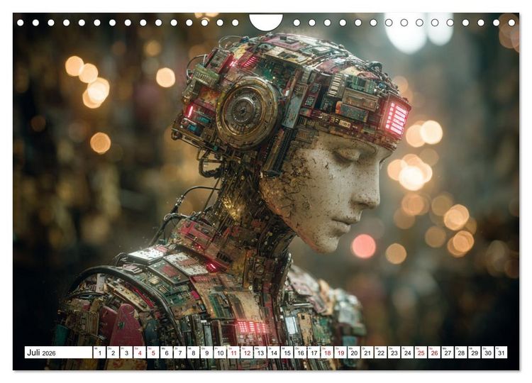 Produktbild: Roboter &ndash; Technik, Poesie und ein Hauch Magie (Wandkalender 2026 DIN A4 quer), CALVENDO Monatskalender