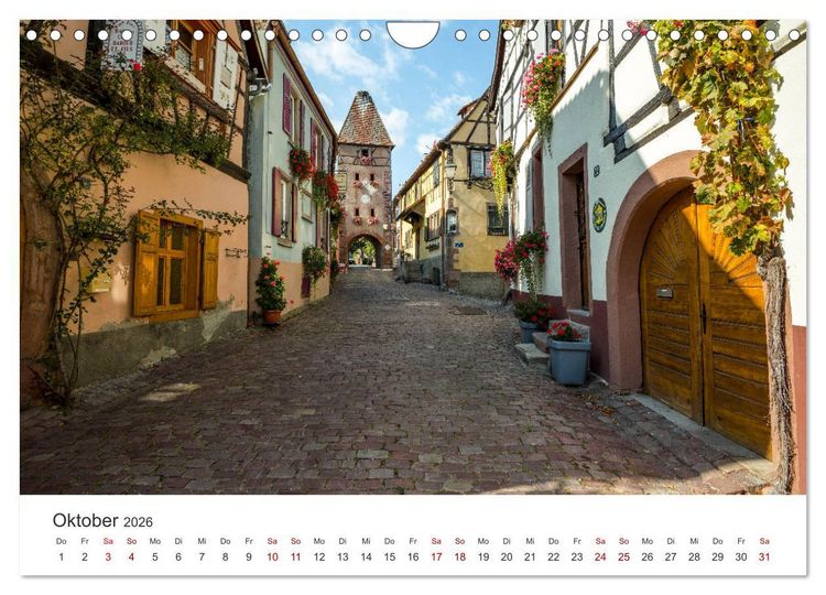 Produktbild: Els&auml;sser Weinstra&szlig;e, malerische D&ouml;rfer in idyllischer Landschaft (Wandkalender 2026 DIN A4 quer), CALVENDO Monatskalender