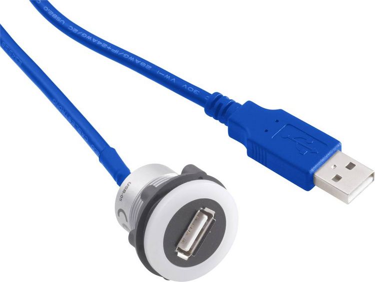 Produktbild: TRU Components USB-12-BK USB-Einbaubuchse 3.0 Buchse, Einbau Inhalt: 1St.
