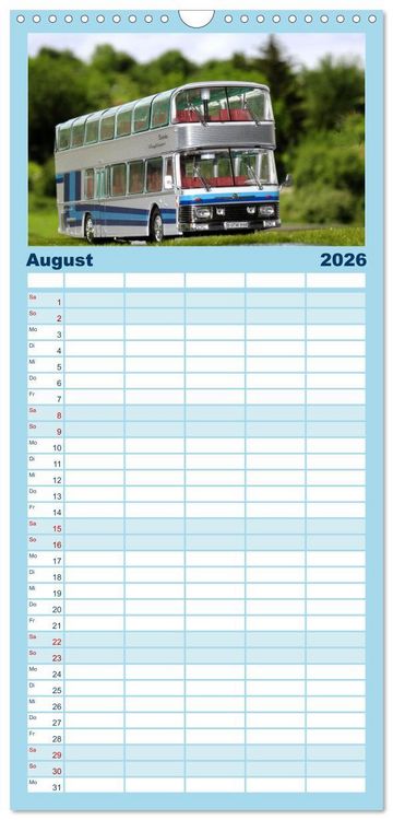 Produktbild: Familienplaner 2026 - Omnibusse im Fokus mit 5 Spalten (Wandkalender, 21 x 45 cm) CALVENDO