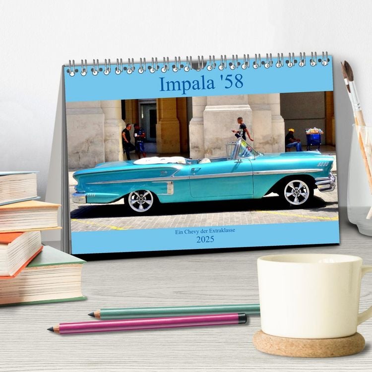 Produktbild: Impala '58 - Ein Chevy der Extraklasse (Tischkalender 2025 DIN A5 quer), CALVENDO Monatskalender