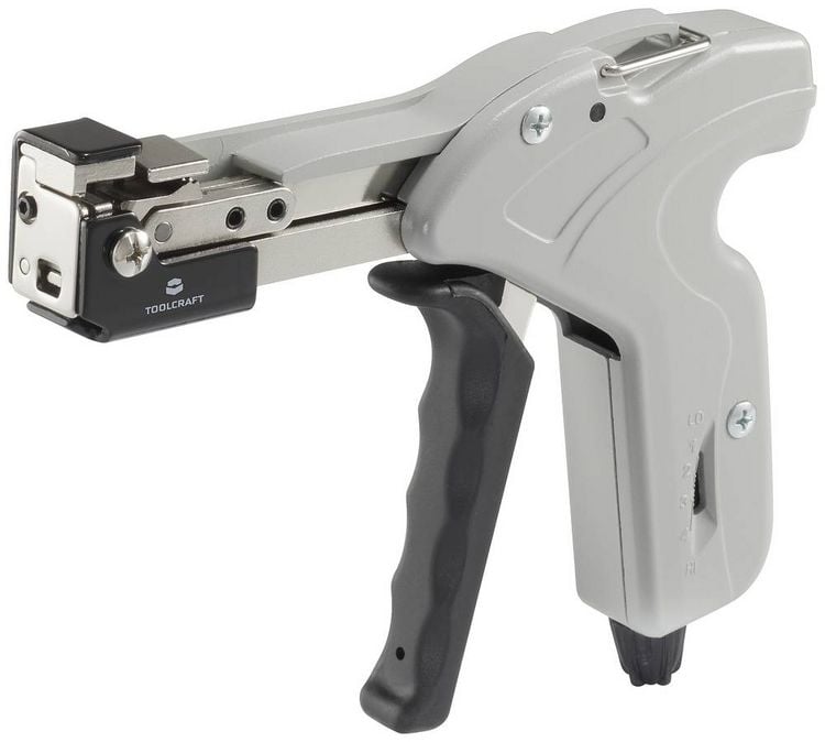 Produktbild: TOOLCRAFT Kabelbinderzange f. Edelstahlkabelbinder Grau, Schwarz-Grau