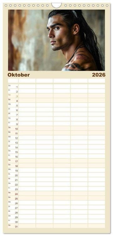 Produktbild: Familienplaner 2026 - Im Bann des Kriegers mit 5 Spalten (Wandkalender, 21 x 45 cm) CALVENDO