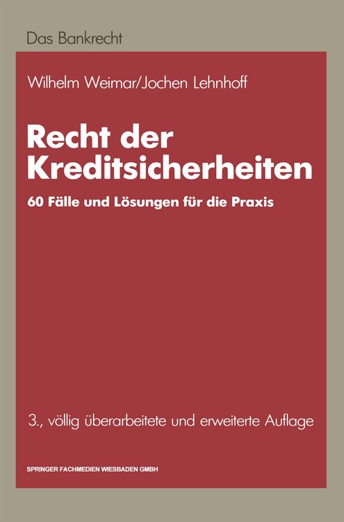 Produktbild: Recht der Kreditsicherheiten