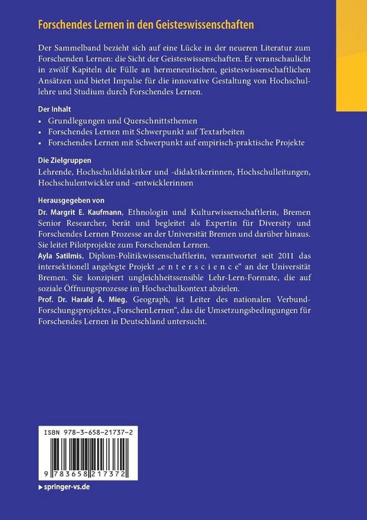 Produktbild: Forschendes Lernen in den Geisteswissenschaften