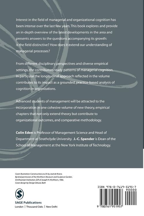 Produktbild: Managerial and Organizational Cognition