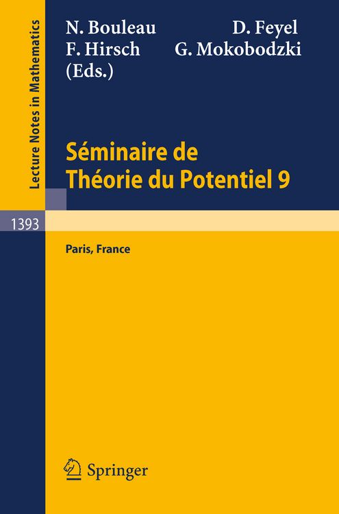 Produktbild: S&eacute;minaire de Th&eacute;orie du Potentiel Paris, No. 9