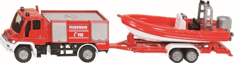 Produktbild: Siku 1636 Unimog Feuerwehr mit Boot