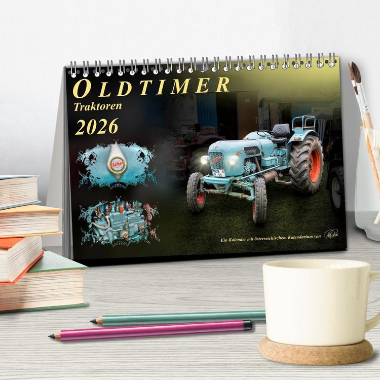 Produktbild: Oldtimer - Traktoren (Tischkalender 2026 DIN A5 quer), CALVENDO Monatskalender