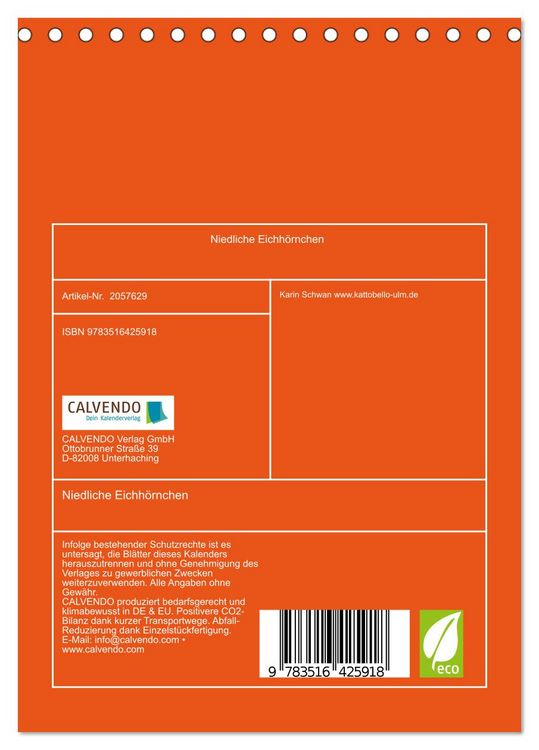 Produktbild: Niedliche Eichh&ouml;rnchen (Tischkalender 2026 DIN A5 hoch), CALVENDO Monatskalender