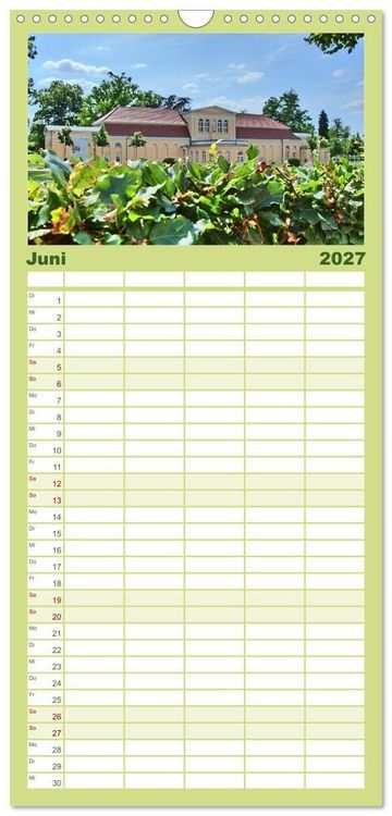 Produktbild: Familienplaner 2027 - Schlossgarten Neustrelitz mit 5 Spalten (Wandkalender, 21 x 45 cm) CALVENDO