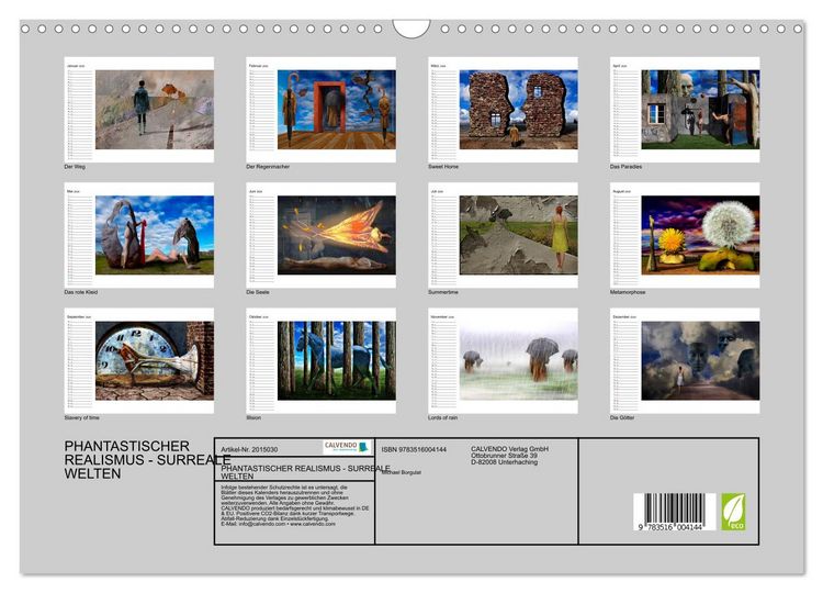 Produktbild: PHANTASTISCHER REALISMUS - SURREALE WELTEN (Wandkalender 2026 DIN A3 quer), CALVENDO Monatskalender