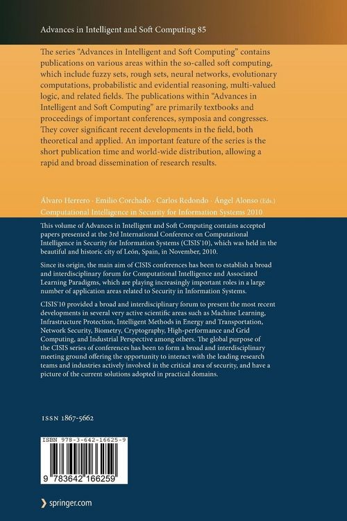 Produktbild: Computational Intelligence in Security for Information Systems 2010