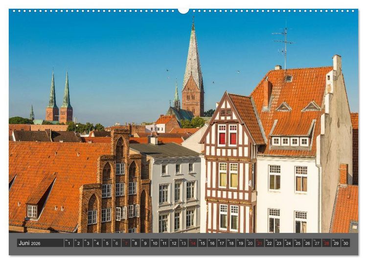 Produktbild: Die Hansestadt L&uuml;beck (hochwertiger Premium Wandkalender 2026 DIN A2 quer), Kunstdruck in Hochglanz