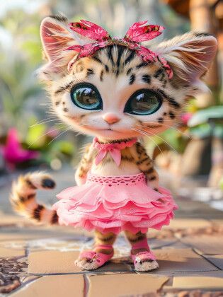 Produktbild: CALVENDO Puzzle Zauberhafte Katze im pinken Rock | 1000 Teile Lege-Gr&ouml;&szlig;e 64x48cm Foto-Puzzle f&uuml;r gl&uuml;ckliche Stunden