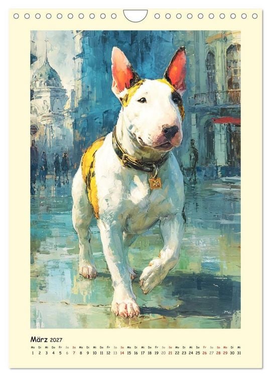 Produktbild: Gentlemen auf Pfoten. Der Bullterrier im k&uuml;nstlerischen Vintage-Stil (Wandkalender 2027 DIN A4 hoch), CALVENDO Monatskalender
