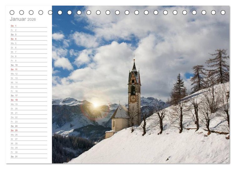 Produktbild: Wundervolle Pl&auml;tze in S&uuml;dtirol (Tischkalender 2026 DIN A5 quer), CALVENDO Monatskalender