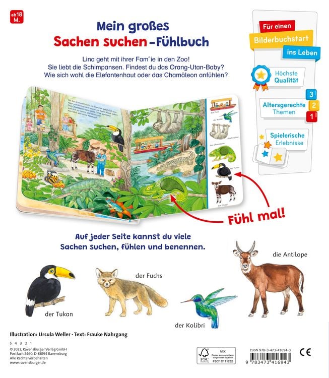 Produktbild: Sachen suchen, Sachen f&uuml;hlen: Im Zoo: Suchen, finden, f&uuml;hlen