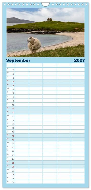 Produktbild: Familienplaner 2027 - Lewis und Harris, die ungez&auml;hmten &Auml;u&szlig;eren Hebriden. mit 5 Spalten (Wandkalender, 21 x 45 cm) CALVENDO