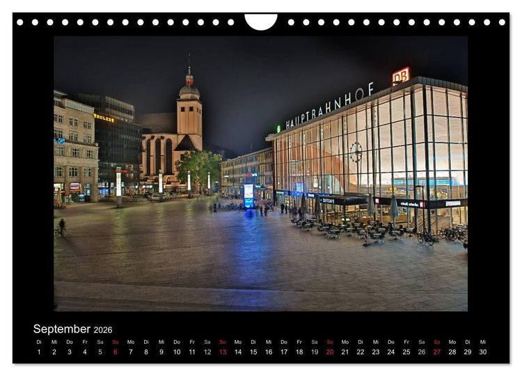 Produktbild: K&ouml;ln &ndash; Nachts 2026 (Wandkalender 2026 DIN A4 quer), CALVENDO Monatskalender