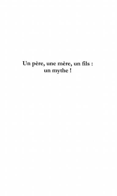 Produktbild: Un pereune mere un fils: un mythe