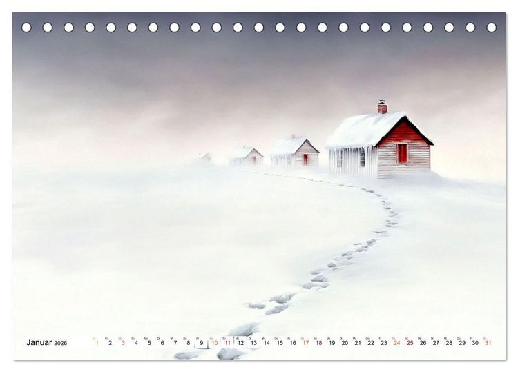 Produktbild: Wintertr&auml;ume &ndash; Zauberhafte Landschaften (Tischkalender 2026 DIN A5 quer), CALVENDO Monatskalender