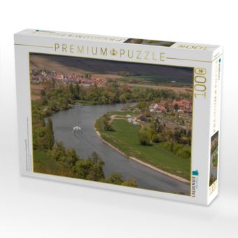 Produktbild: CALVENDO Puzzle Mainfahre Fahr von oben mit Fahrgastschiff | 1000 Teile Lege-Gr&ouml;&szlig;e 64x48cm Foto-Puzzle f&uuml;r gl&uuml;ckliche Stunden