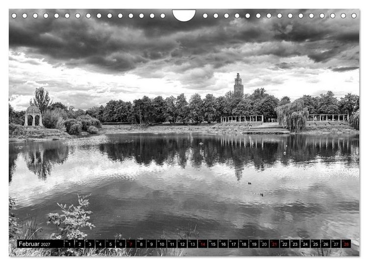 Produktbild: Magdeburg in Schwarz - Wei&szlig; (Wandkalender 2027 DIN A4 quer), CALVENDO Monatskalender
