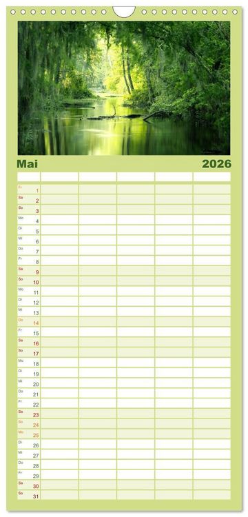 Produktbild: Familienplaner 2026 - Eine Reise durch die W&auml;lder dieser Welt mit 5 Spalten (Wandkalender, 21 x 45 cm) CALVENDO