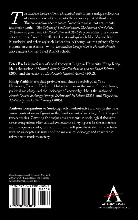 Produktbild: The Anthem Companion to Hannah Arendt