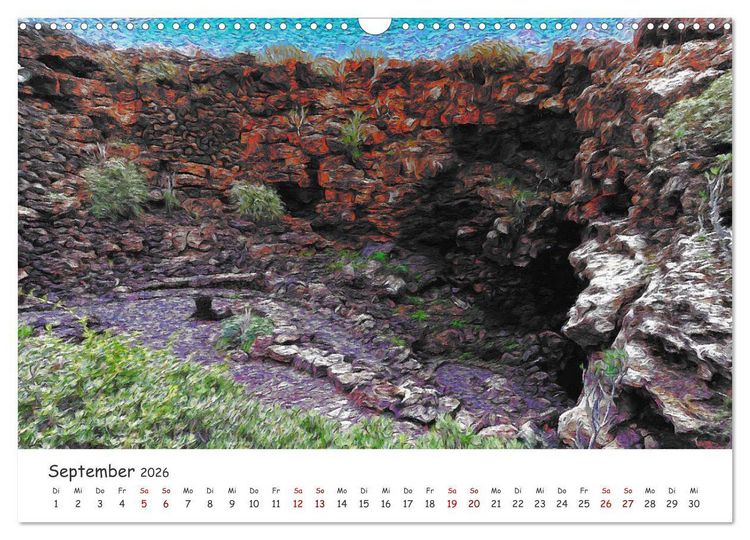 Produktbild: Lanzarote & La Graciosa - Im Stil von Vicent van Gogh (Wandkalender 2026 DIN A3 quer), CALVENDO Monatskalender