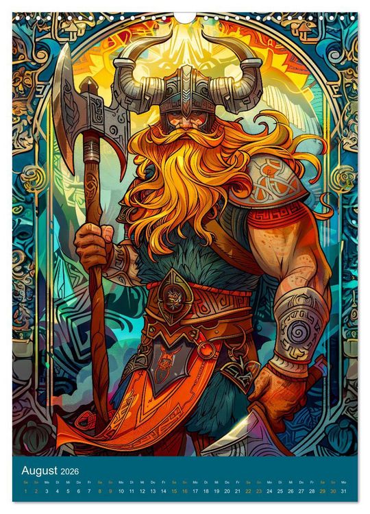 Produktbild: Wikinger Action - Comic-Helden inspiriert von den Nordm&auml;nnern (Wandkalender 2026 DIN A3 hoch), CALVENDO Monatskalender