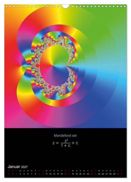 Produktbild: Psychedelische Fraktalbilder inkl. Formel (Wandkalender 2027 DIN A3 hoch), CALVENDO Monatskalender